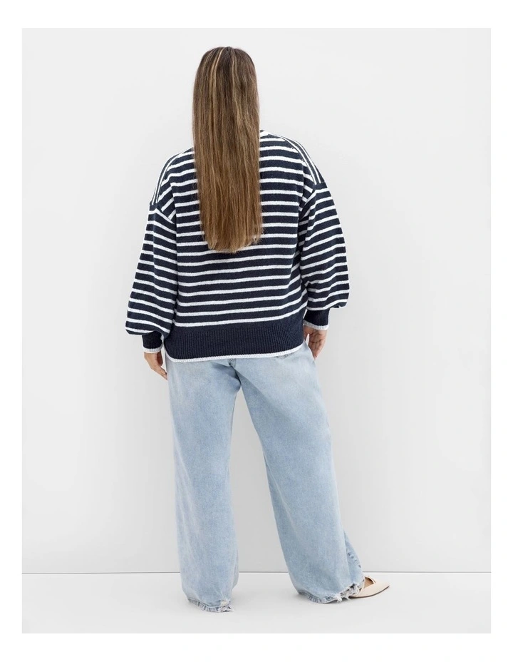JUMPER VARSITY - Navy/Grey Stripe image 2