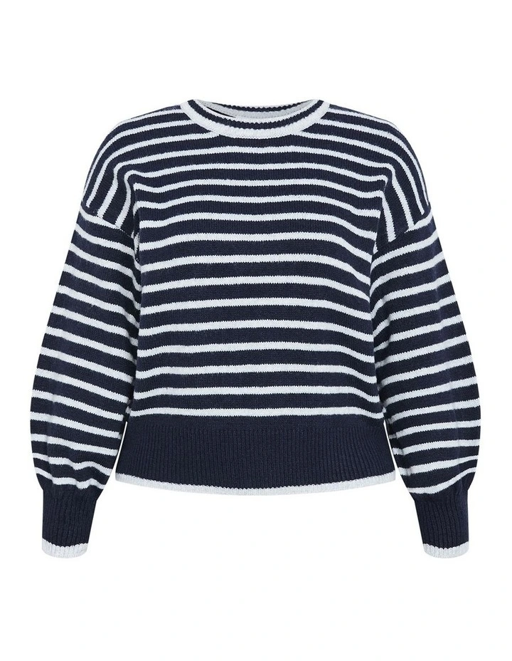 JUMPER VARSITY - Navy/Grey Stripe image 3