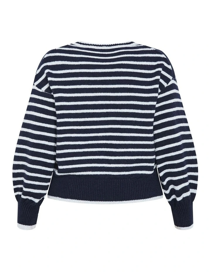 JUMPER VARSITY - Navy/Grey Stripe image 4