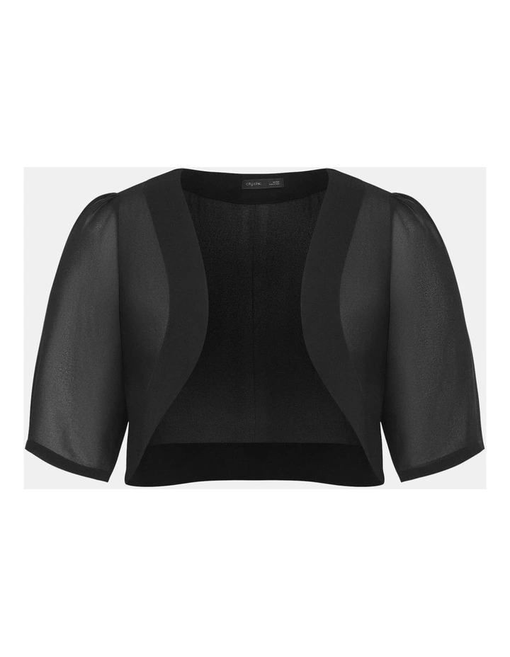 Chiffon Shrug in Black image 3