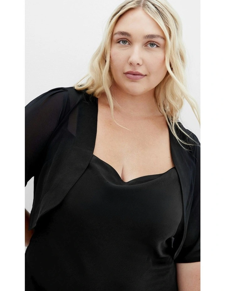 Chiffon Shrug in Black image 6