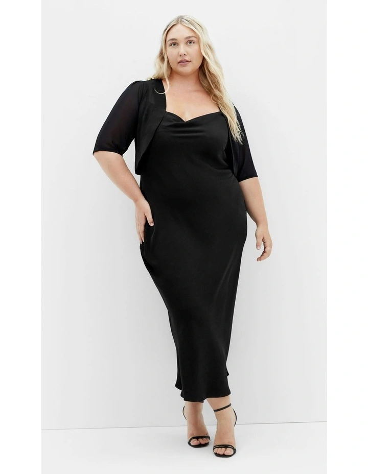 Chiffon Shrug in Black image 7