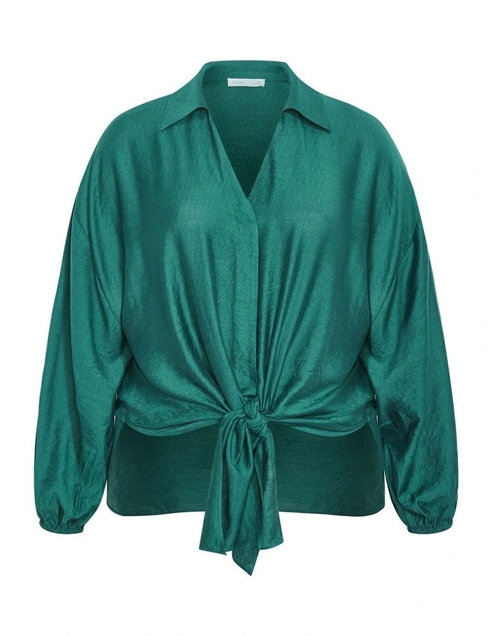 Rosie Long Sleeve Shirt in Jade image 3