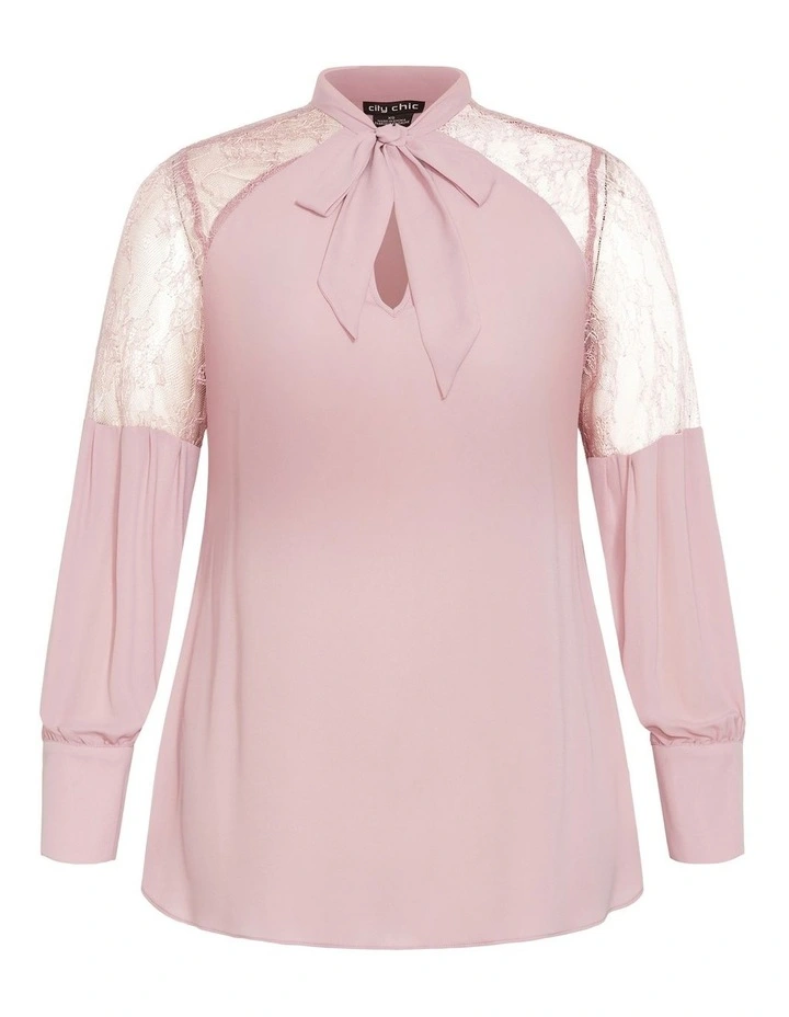 Hi Lo Lacey Top in Pink image 3