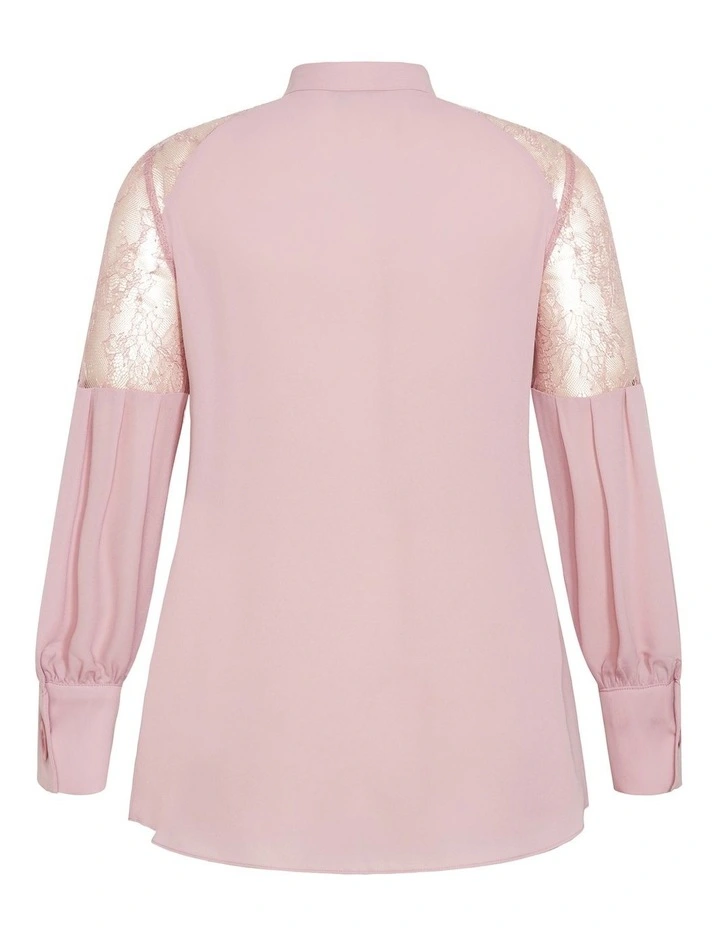 Hi Lo Lacey Top in Pink image 4