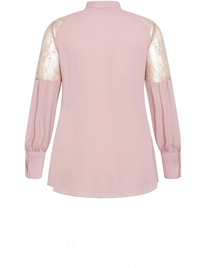 Hi Lo Lacey Top in Pink image 5