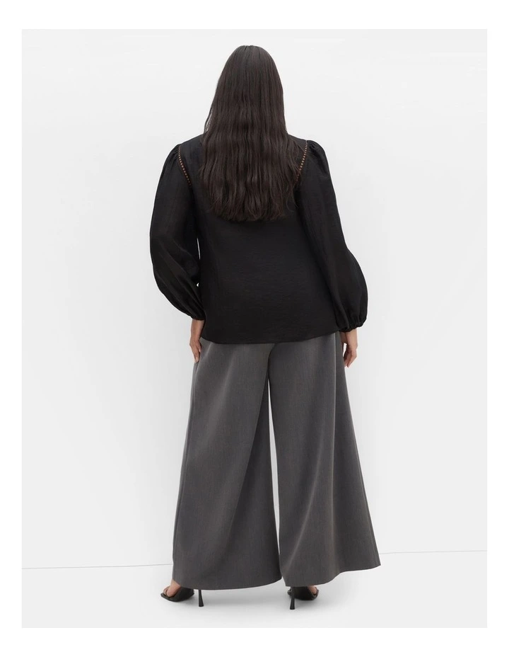 Lorelai Long Sleeve Top in Black image 2