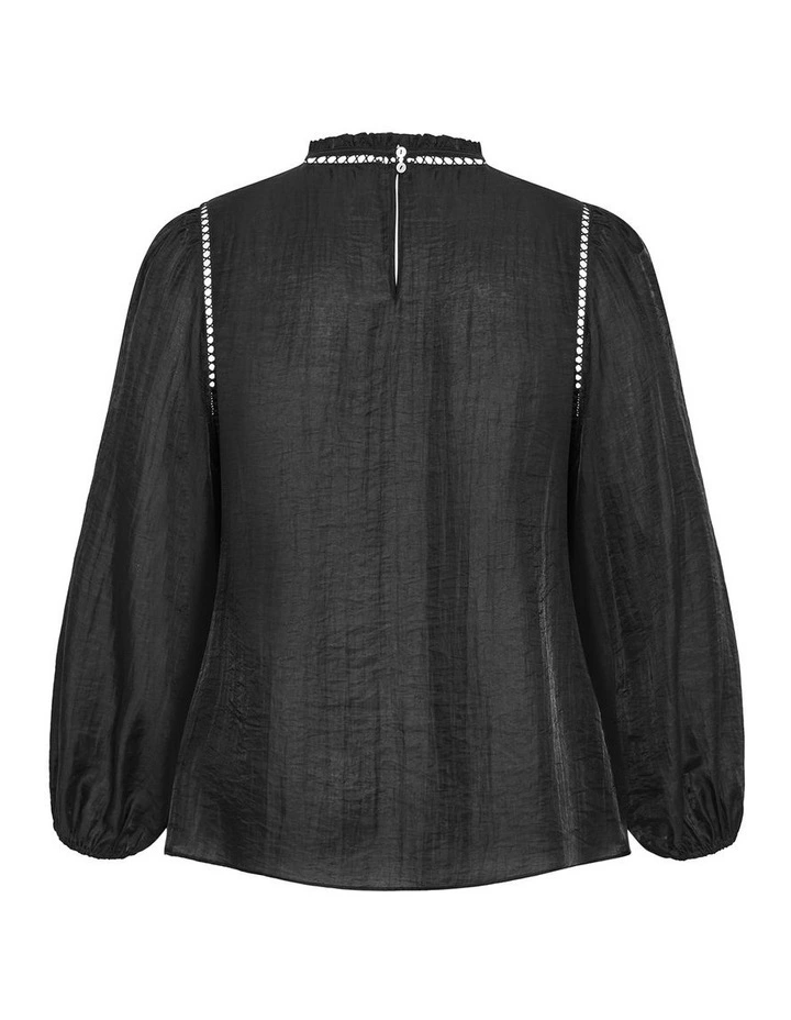 Lorelai Long Sleeve Top in Black image 4