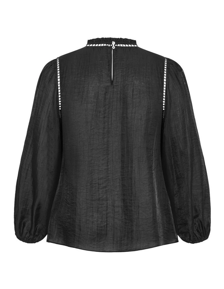 Lorelai Long Sleeve Top in Black image 5
