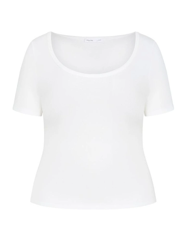 Everyday Scoop Neck Tee in Ivory image 3
