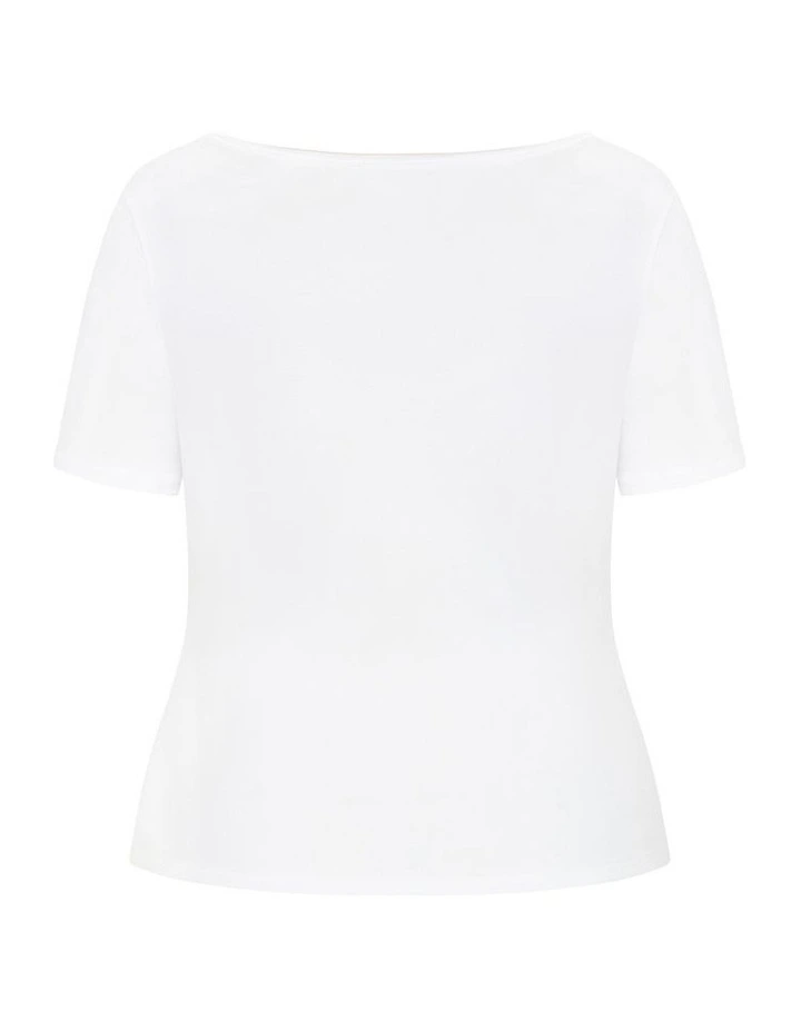 Everyday Scoop Neck Tee in Ivory image 4