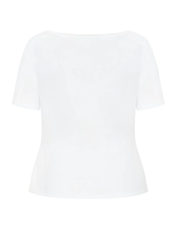 Everyday Scoop Neck Tee in Ivory image 7