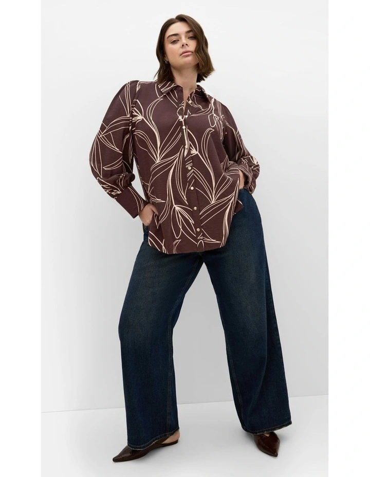 Rosabella Print Shirt in Brown image 2