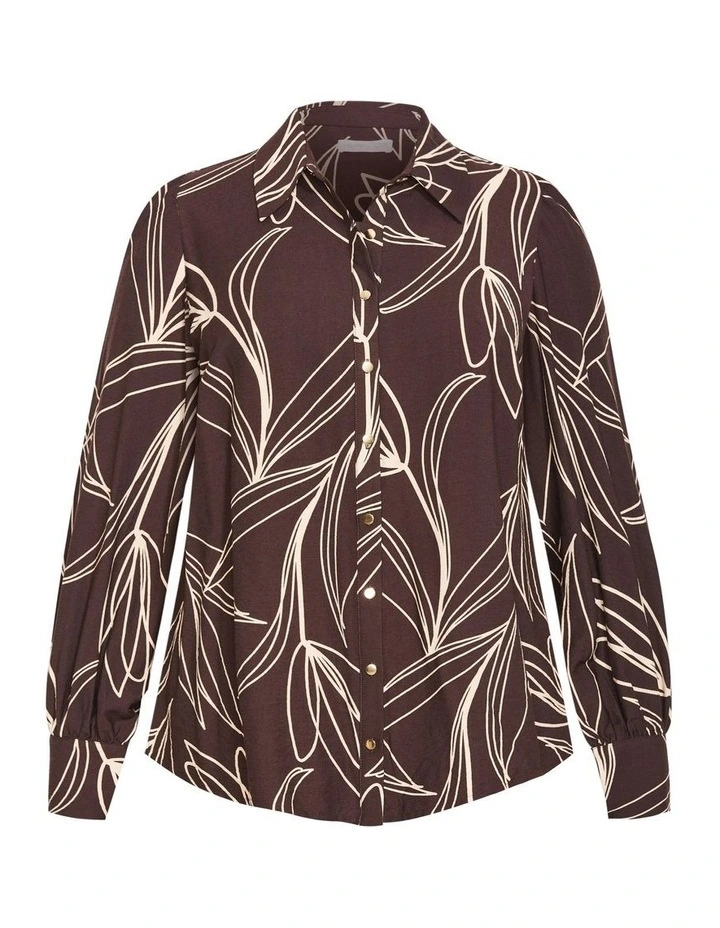 Rosabella Print Shirt in Brown image 5