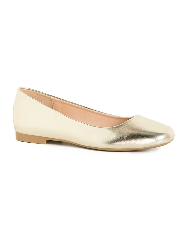 Rae Flat Ballet in Soft Gold image 1