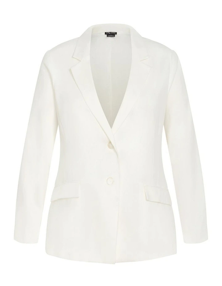 Sylvie Linen Jacket in Ivory image 3