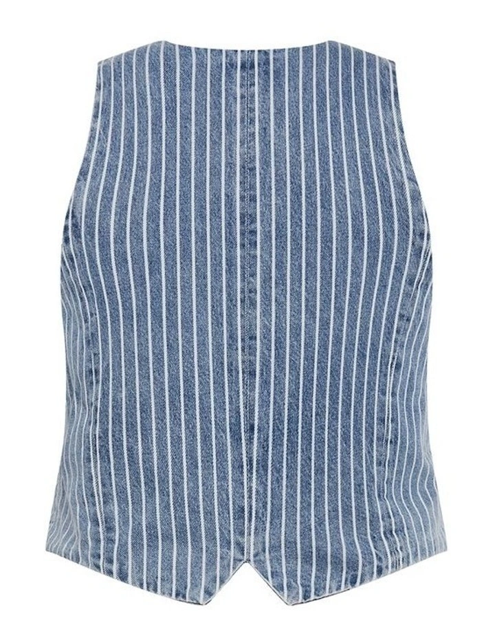 Pinstripe Vest in Mid Denim image 4