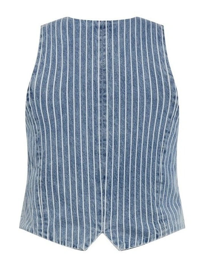 Pinstripe Vest in Mid Denim image 7