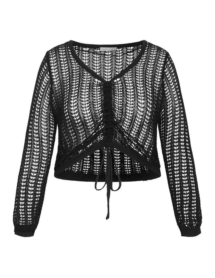 2 Way Crochet Top in Black image 3