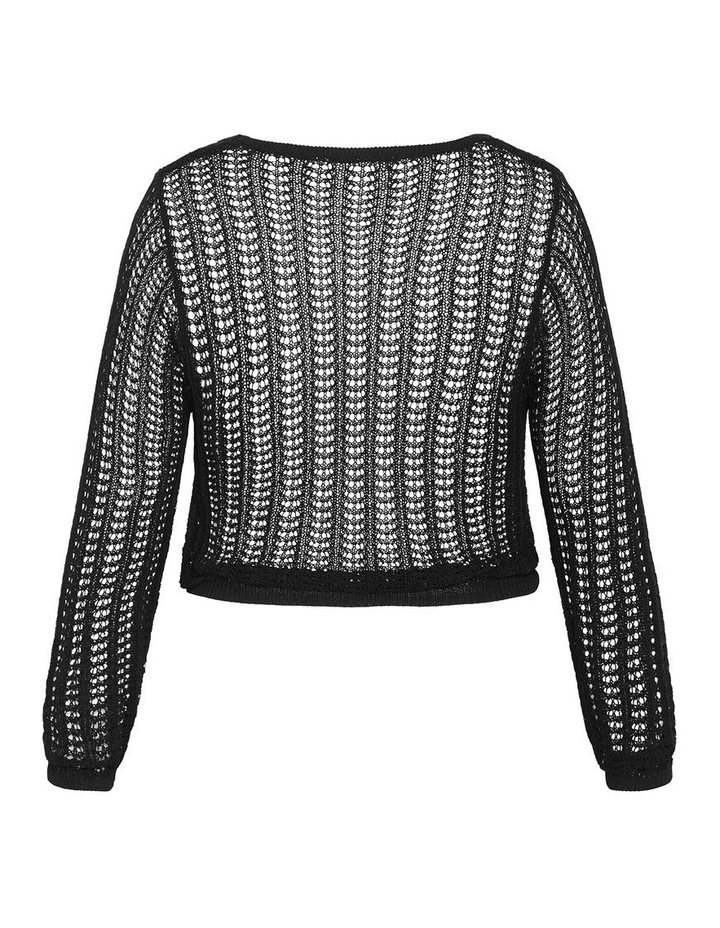 2 Way Crochet Top in Black image 4