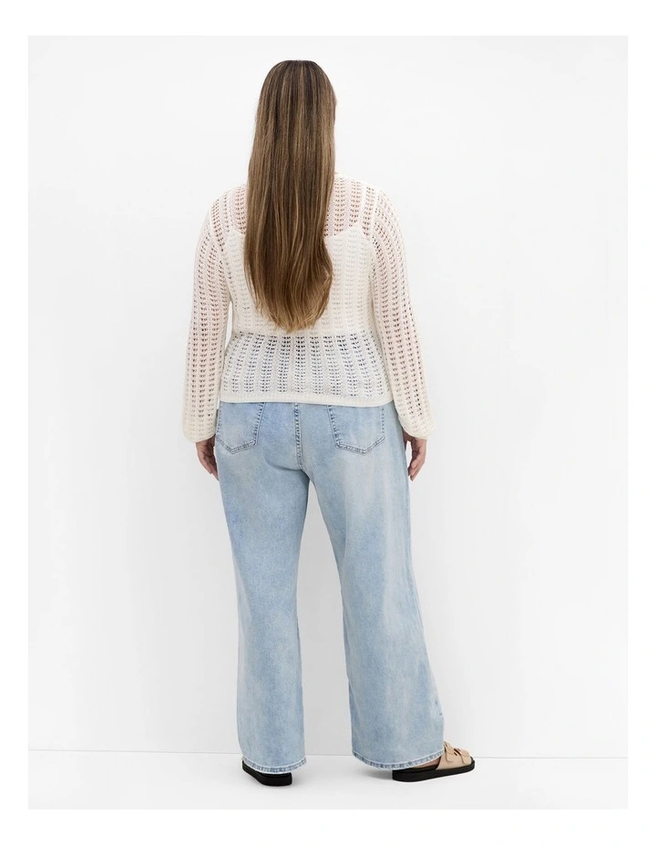 2 Way Crochet Top in Ivory image 2