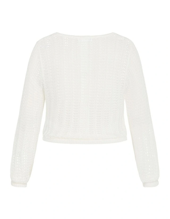 2 Way Crochet Top in Ivory image 4