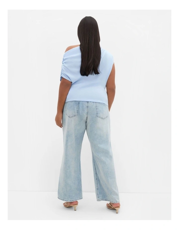 Imani Off Shoulder Top in Sky Blue image 2