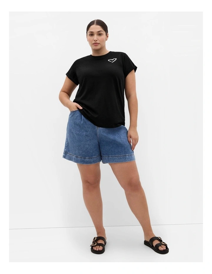 Davina Cotton Tee in Black image 1