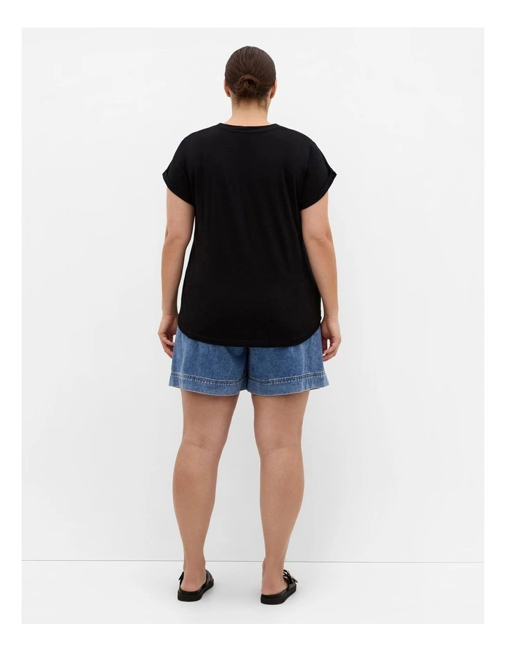 Davina Cotton Tee in Black image 2