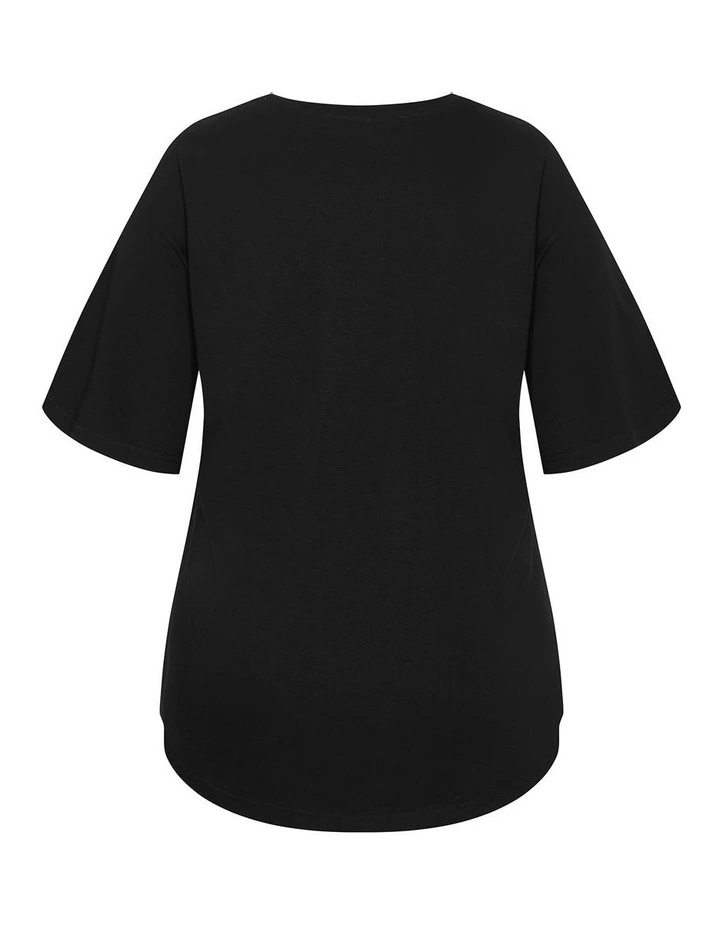 Davina Cotton Tee in Black image 4