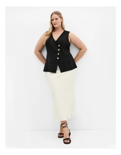 Vivien Linen Vest in Black