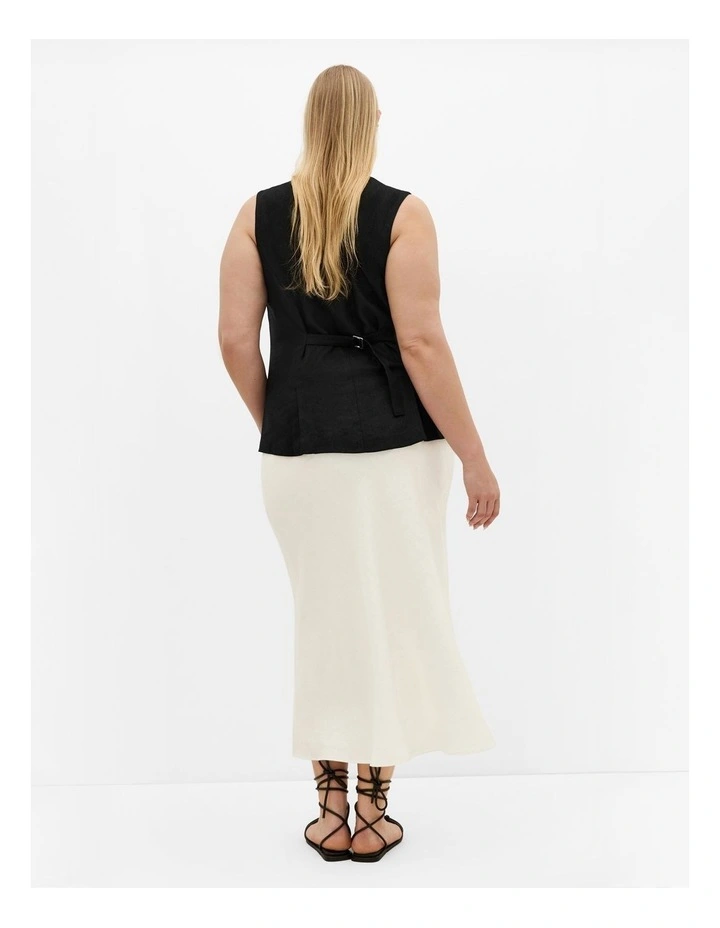 Vivien Linen Vest in Black image 2