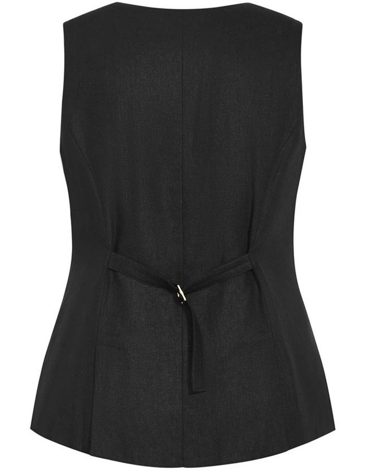 Vivien Linen Vest in Black image 4