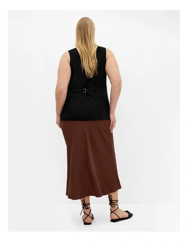 Devienne Linen Vest in Black image 2