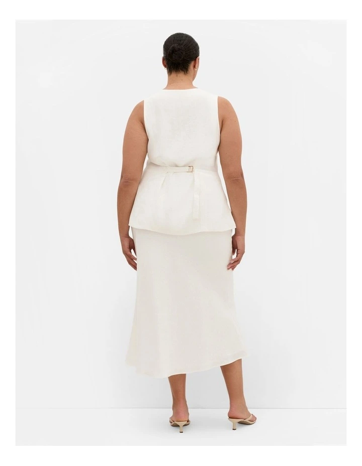 Devienne Linen Vest in Ivory image 2