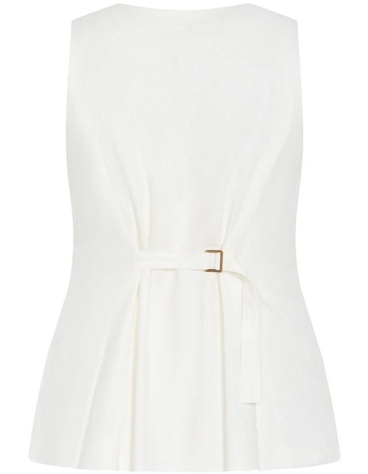 Devienne Linen Vest in Ivory image 4