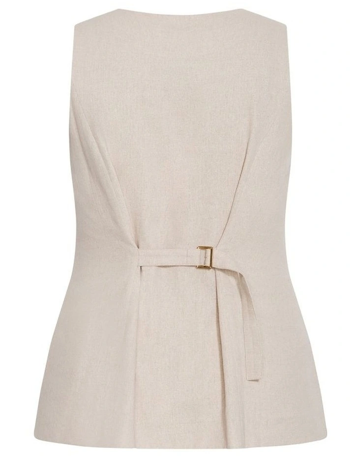 Devienne Linen Vest in Neutral image 4