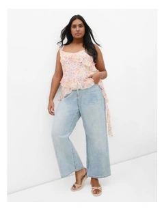 Waverly Frill Print Top in Pink