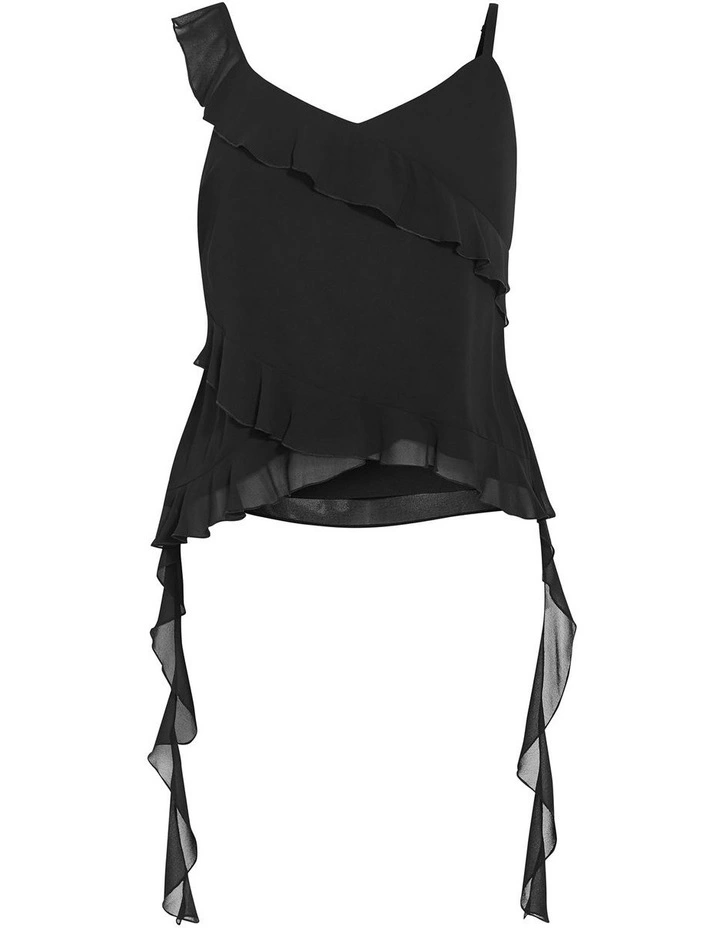 Waverly Frill Top in Black image 3