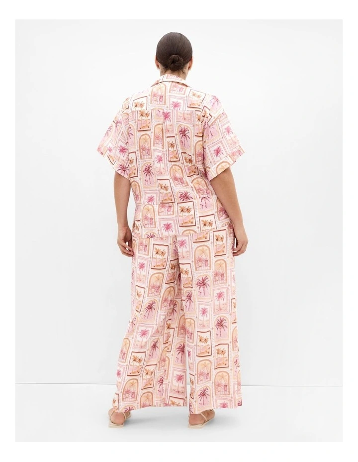 Postcard Print Shirt in Pink image 2