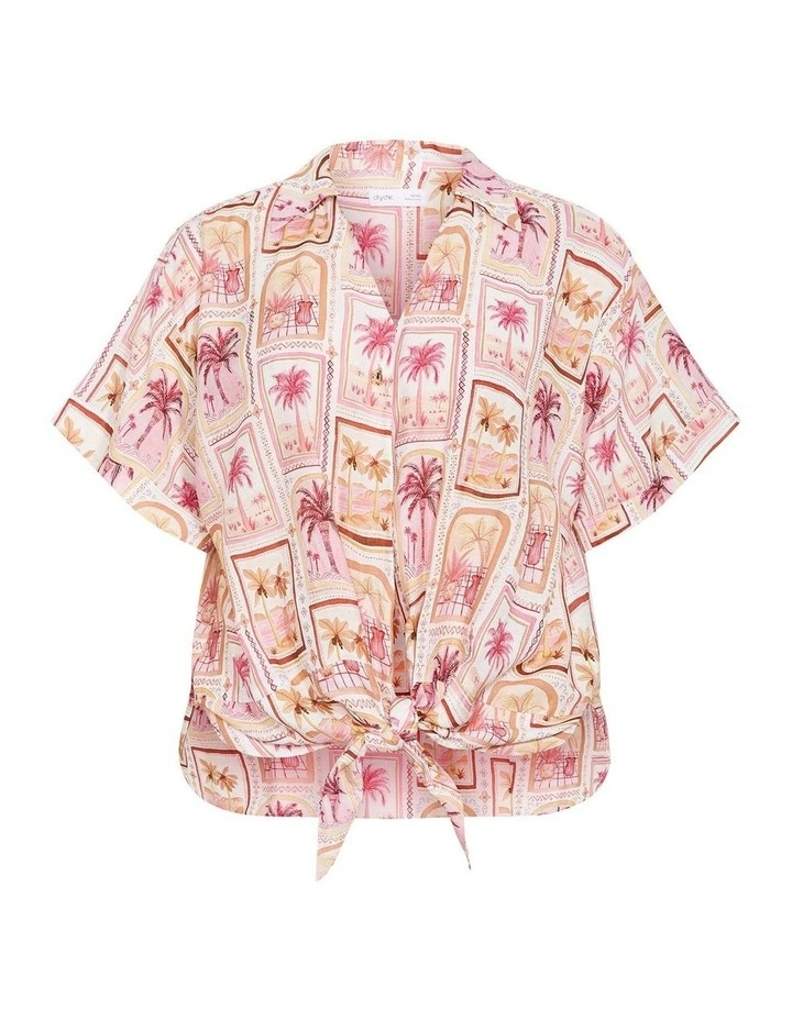 Postcard Print Shirt in Pink image 3