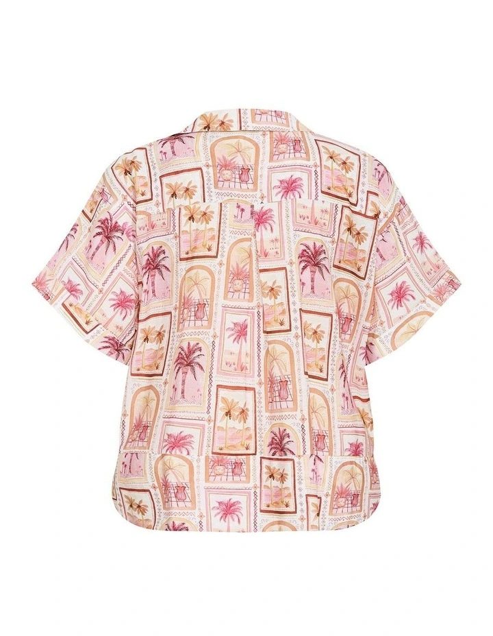 Postcard Print Shirt in Pink image 4