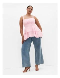 Daniela Ruffle Tier Top in Soft Pink