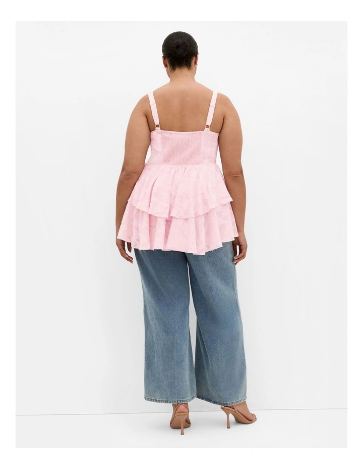 Daniela Ruffle Tier Top in Soft Pink image 2