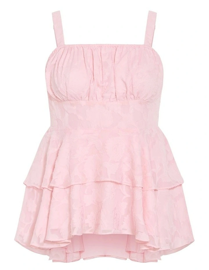 Daniela Ruffle Tier Top in Soft Pink image 3
