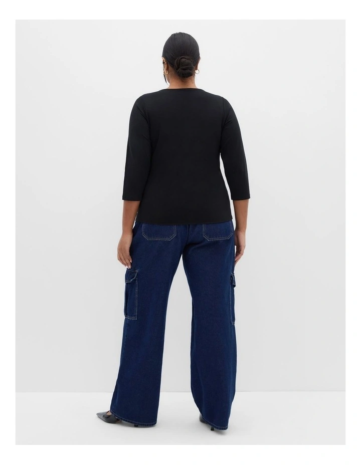 Anny Square Neck Top in Black image 2