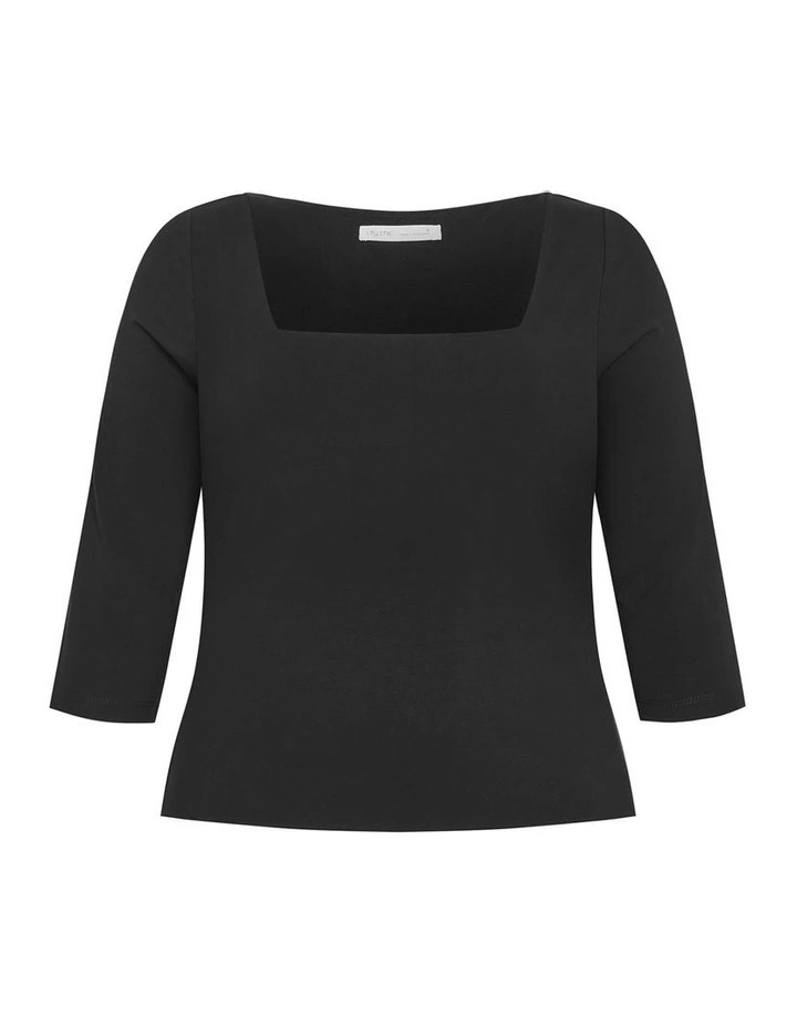 Anny Square Neck Top in Black image 3