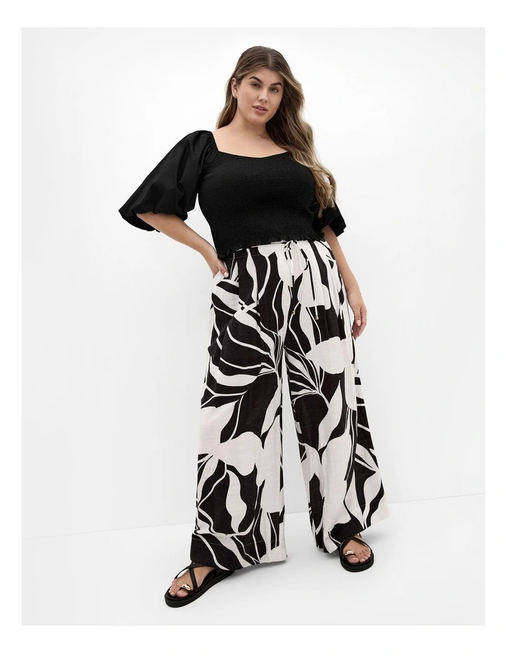 Amari Shirred Top in Black image 1