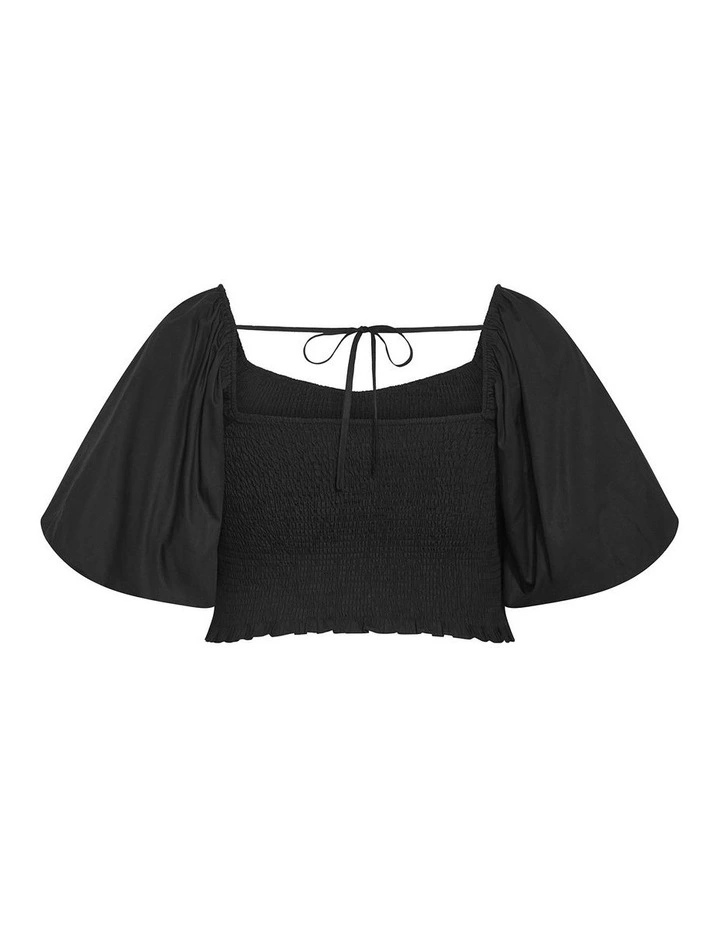 Amari Shirred Top in Black image 4