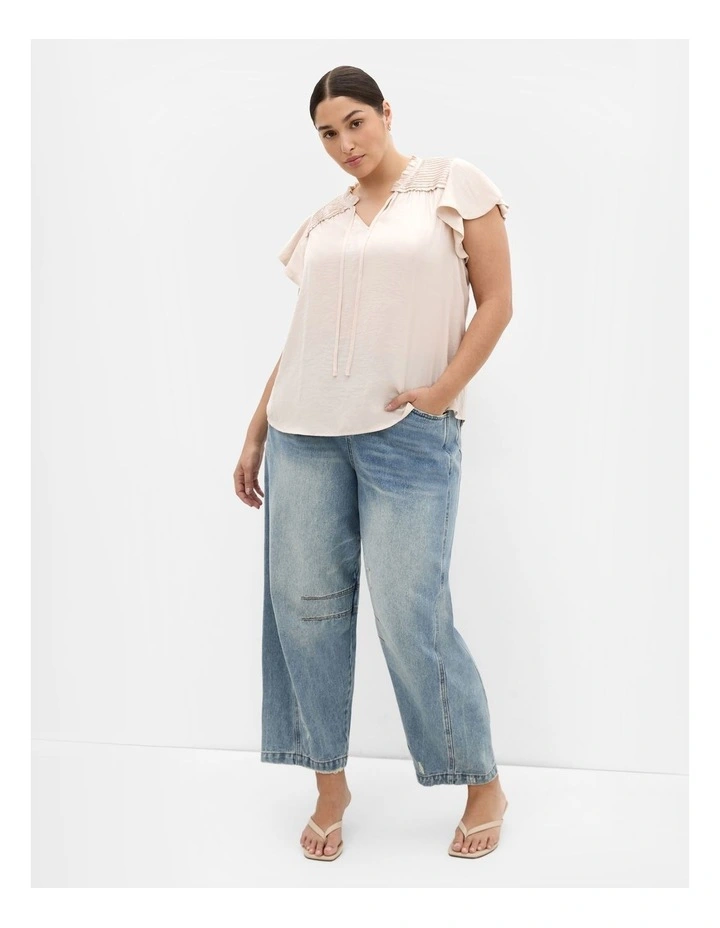 Drama Queen Short Sleeve Shirt in Porcelain image 1